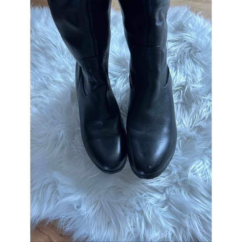 BASS Jasmine Women’s’ Black Leather KNEE HIGH Boots Black Riding Style Size 9M - Picture 6 of 7